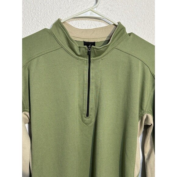 PrAna Breathe 1/4 Zip Lightweight Pullover Sweater Men's Size Small Green/Tan - Picture 2 of 11